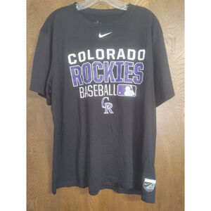 Men's Nike DriFit MLB Colorado Rockies Baseball T-Shirt XL Black